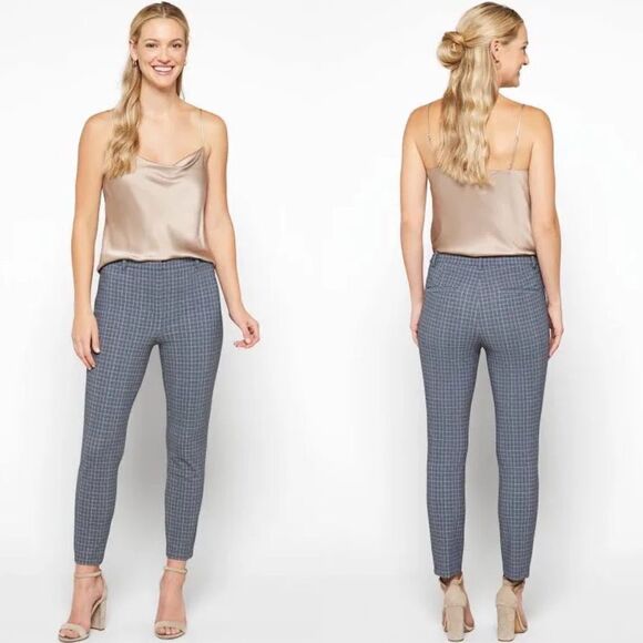 Theory CL Slim Cropped Pant in Printed Performance Knit Gray Multi Size 4 - Picture 3 of 12